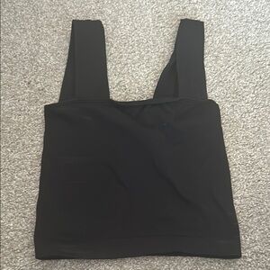 a new day Black Ribbed Tank Top